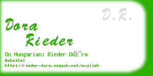 dora rieder business card